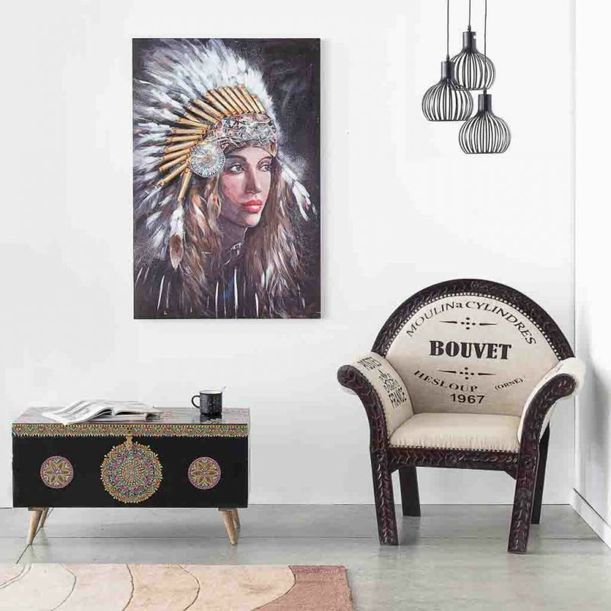 Tavla Alexandra House Living Life Kanvas Granträ 120 x 2 x 80 cm - 3