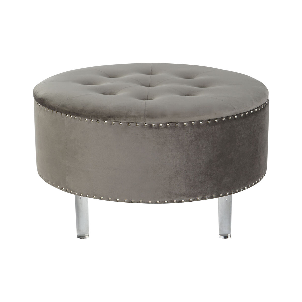Sittpall DKD Home Decor Grå Silvrig Trä MDF 80 x 80 x 43 cm - 2