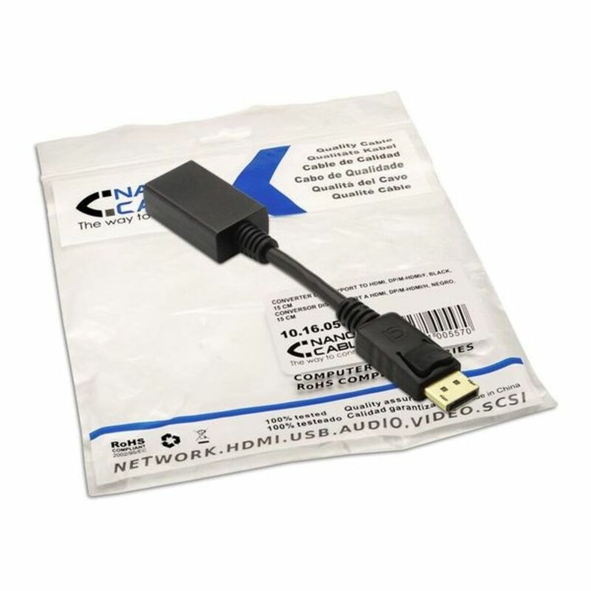 DisplayPort till HDMI Adapter NANOCABLE 10.16.0502 15 cm Svart - 3