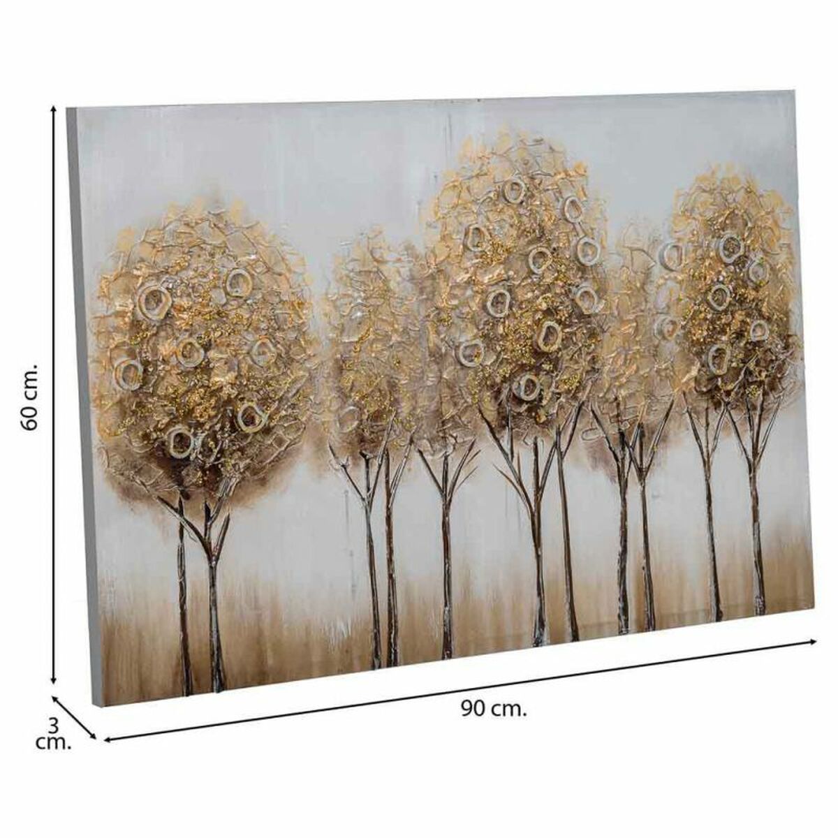 Tavla Alexandra House Living Nature Kanvas Granträ 90 x 3 x 60 cm - 5