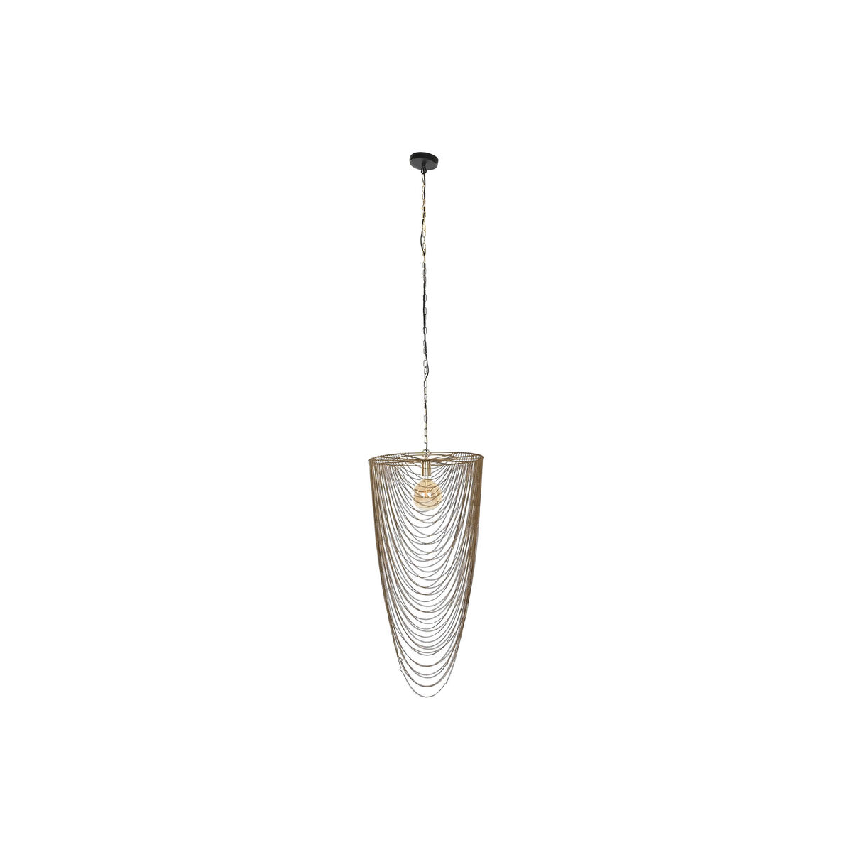 Taklampa Home ESPRIT Gyllene Järn 46 x 46 x 98 cm