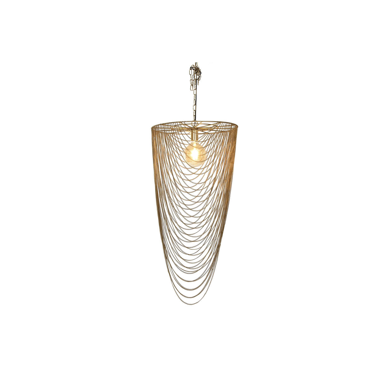 Taklampa Home ESPRIT Gyllene Järn 46 x 46 x 98 cm - 2