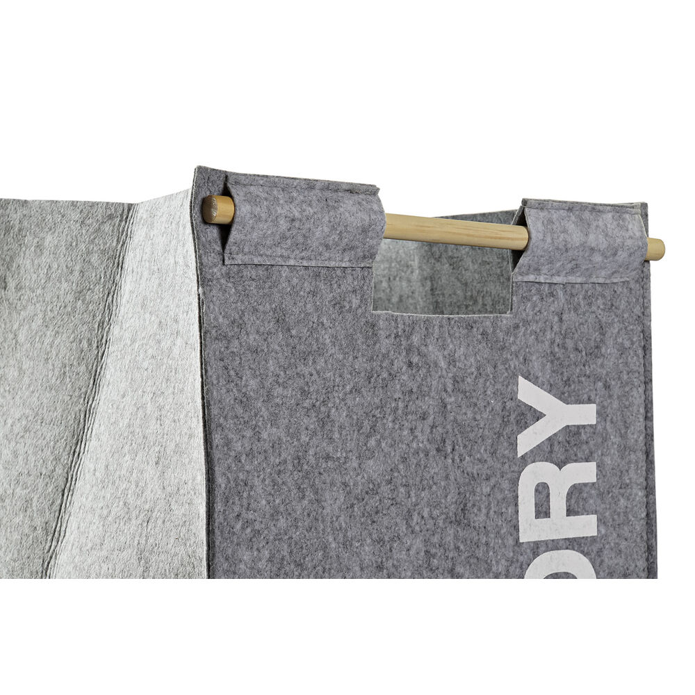Tvättkorg DKD Home Decor Svart Grå Trä 37 x 37 x 55 cm (2 antal) - 3