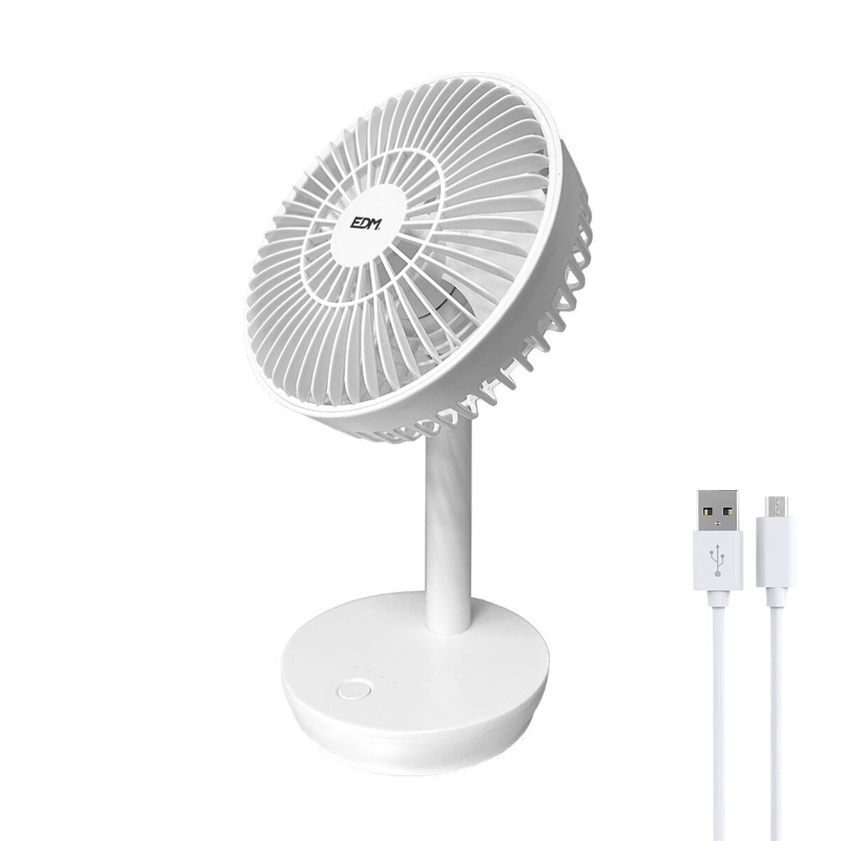 Bordsfläkt EDM 33501 Vit 5 W 4 W 16,5 x 18,5 cm 17 x 13 x 26 cm Laddningsbar USB - 5