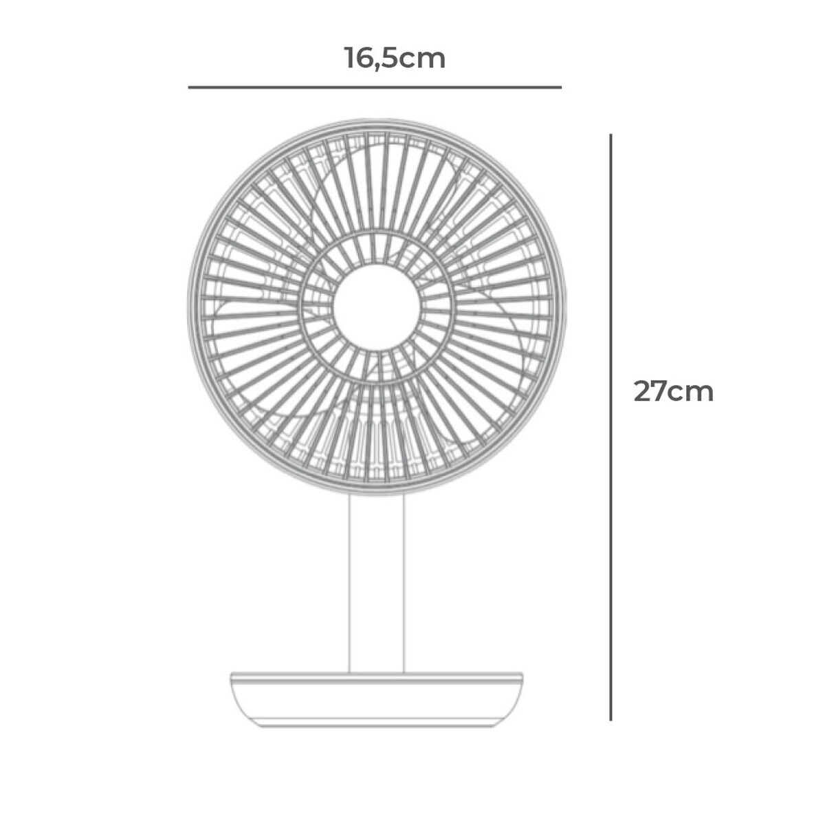 Bordsfläkt EDM 33501 Vit 5 W 4 W 16,5 x 18,5 cm 17 x 13 x 26 cm Laddningsbar USB - 3
