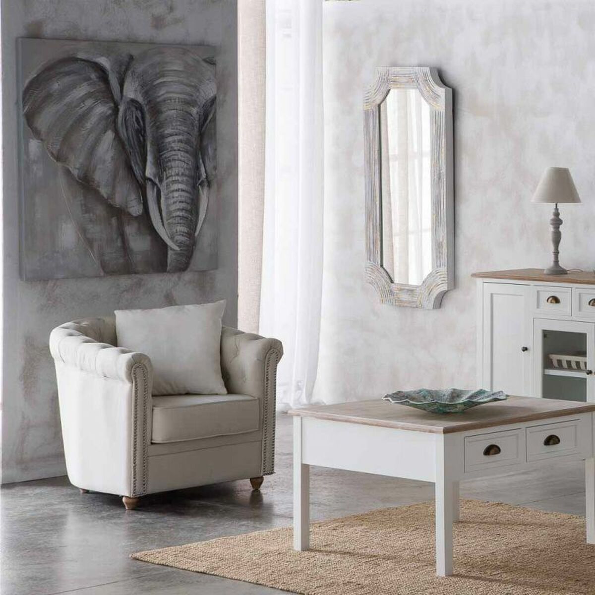 Tavla Alexandra House Living Asia Kanvas Granträ 100 x 3 x 100 cm - 2