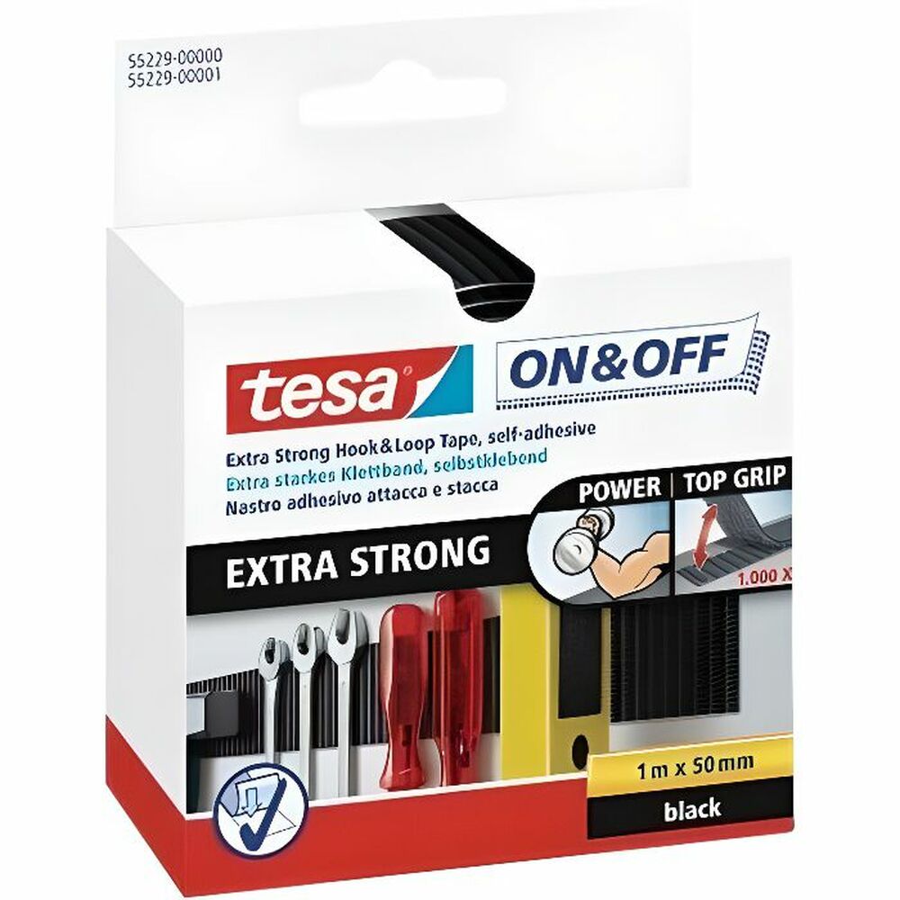 Verktygshängare TESA On & Off 1 m x 50 mm Velcro