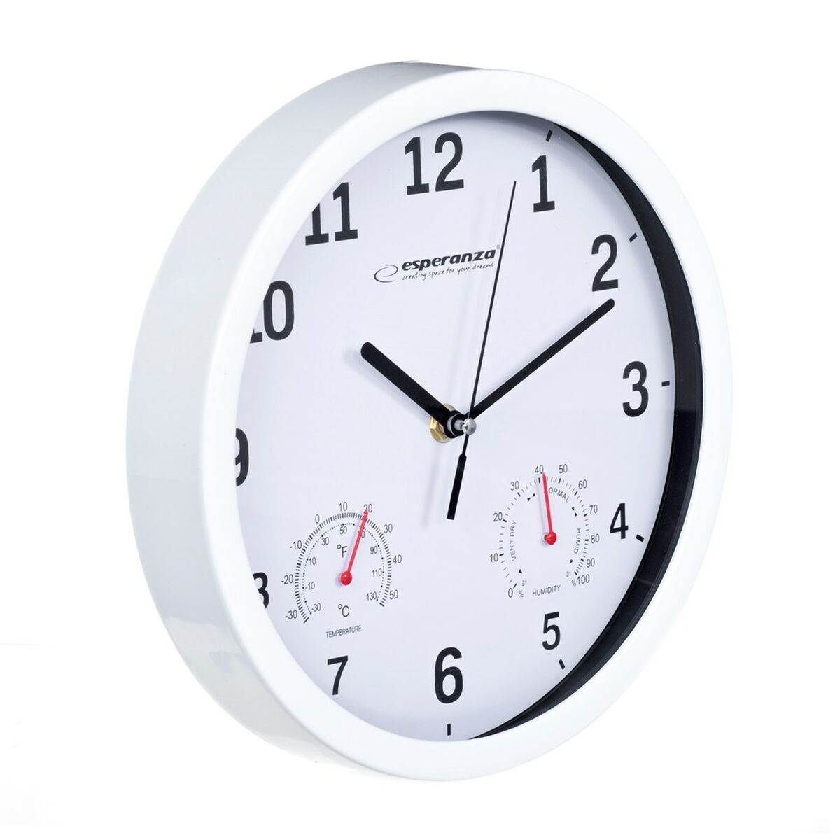 Väggklocka Esperanza EHC016W Vit Glas Plast 25 cm - 4