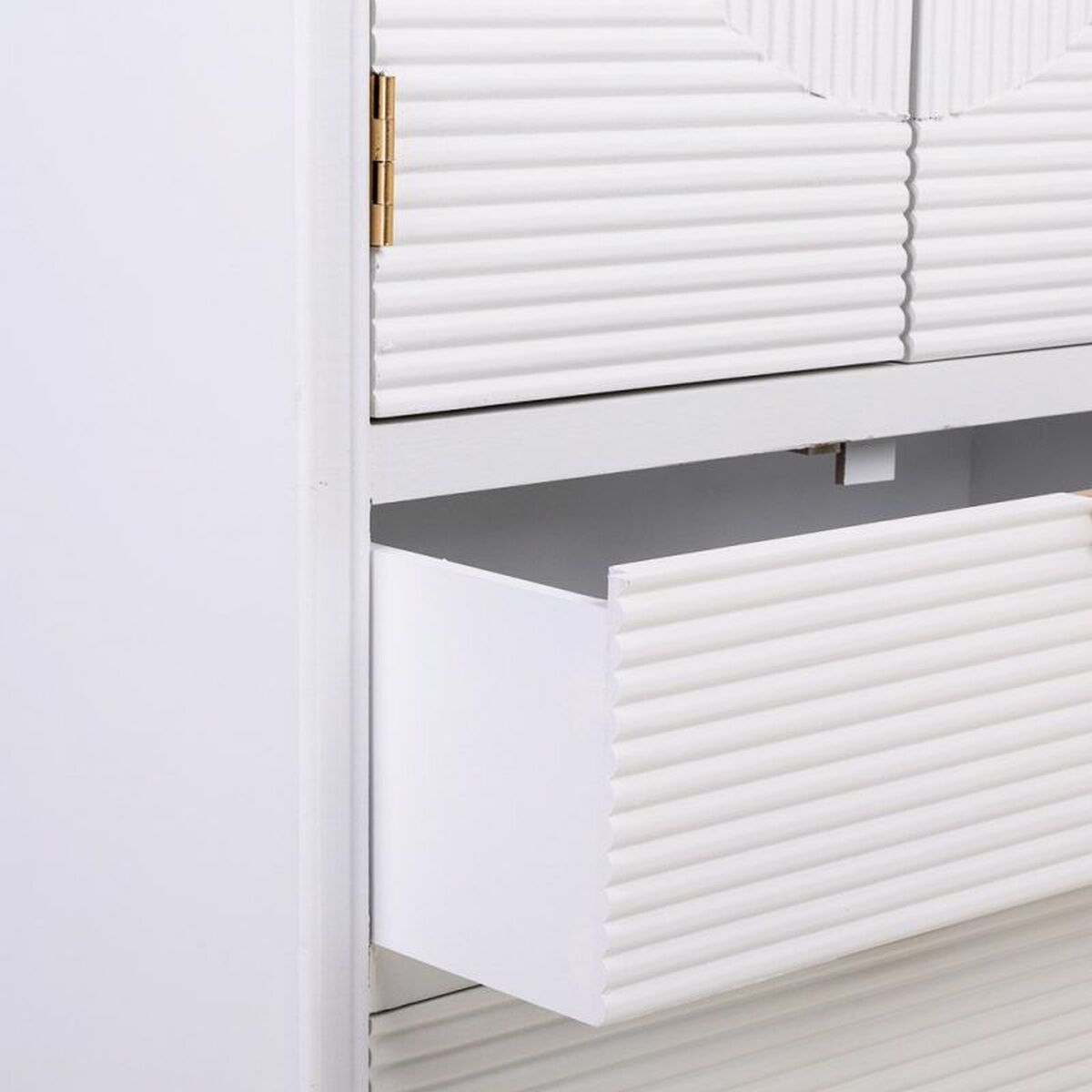 Skåp Alexandra House Living Vit Gyllene Trä MDF 36 x 118 x 62 cm - 6