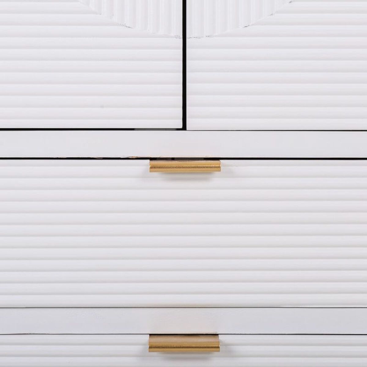 Skåp Alexandra House Living Vit Gyllene Trä MDF 36 x 118 x 62 cm - 8