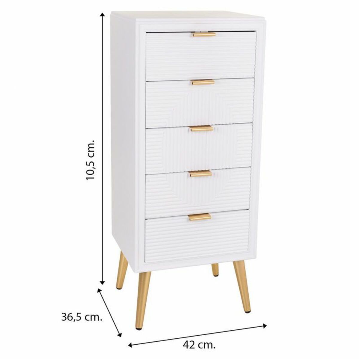 Byrå Alexandra House Living Gyllene Trä MDF 36 x 100 x 42 cm - 8