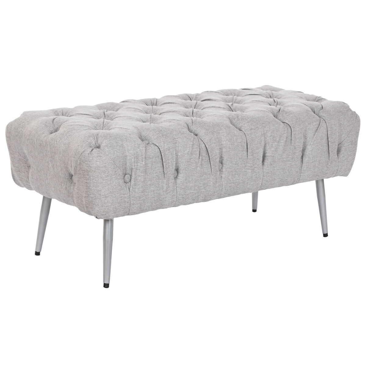Sittpall Home ESPRIT Grå Silvrig Polyester Metall 103 x 46 x 42 cm