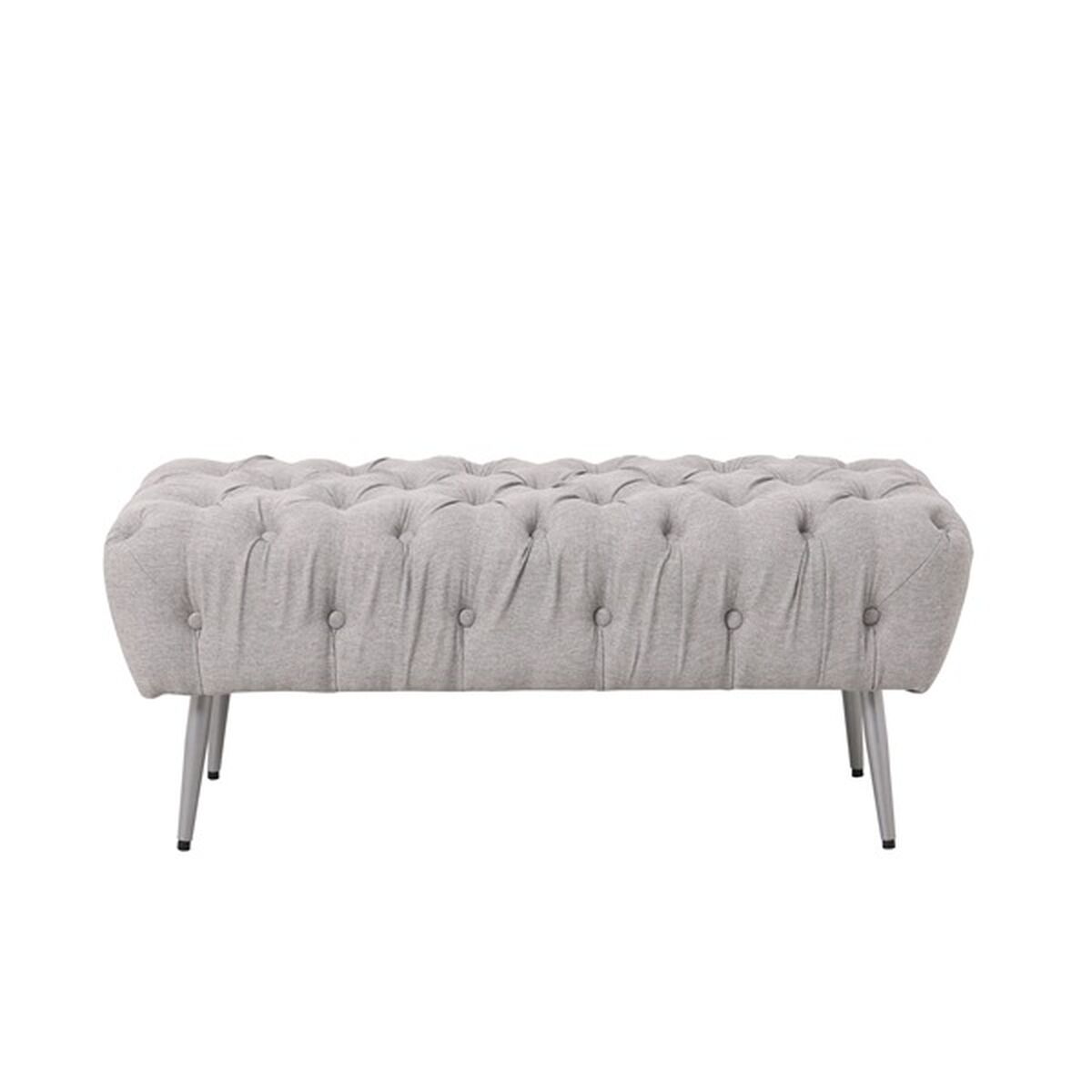 Sittpall Home ESPRIT Grå Silvrig Polyester Metall 103 x 46 x 42 cm - 5