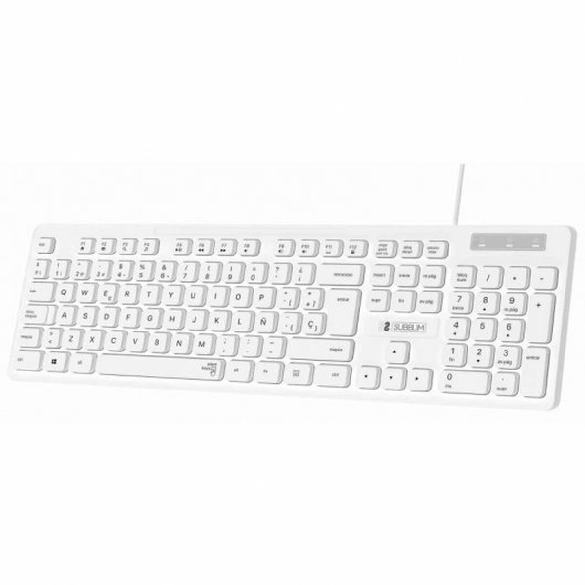 Tangentbord Subblim SUBKBC0SSK51 Vit Qwerty Spanska - 4