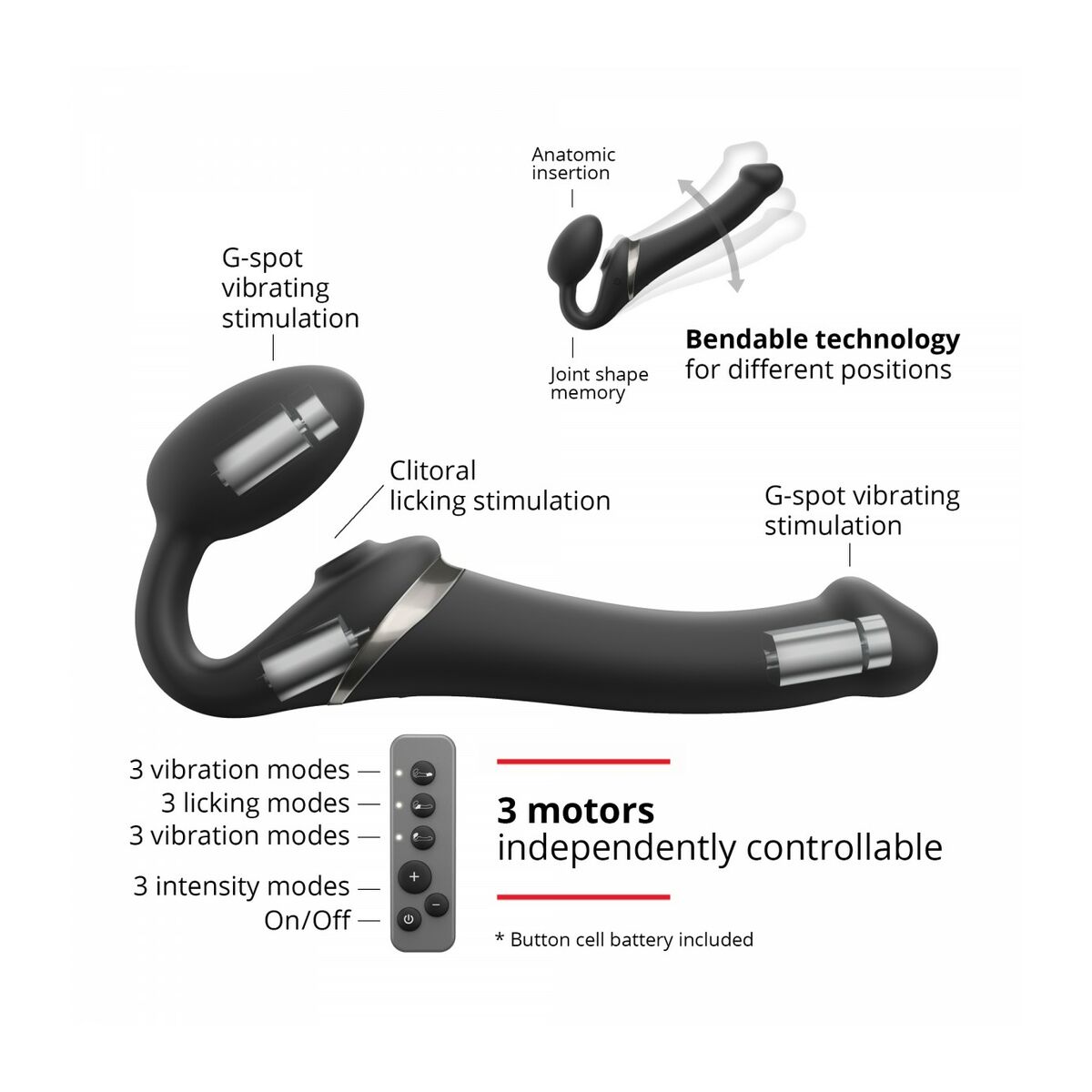 Dildo Strap-on-me 6017371 Svart XL - 2