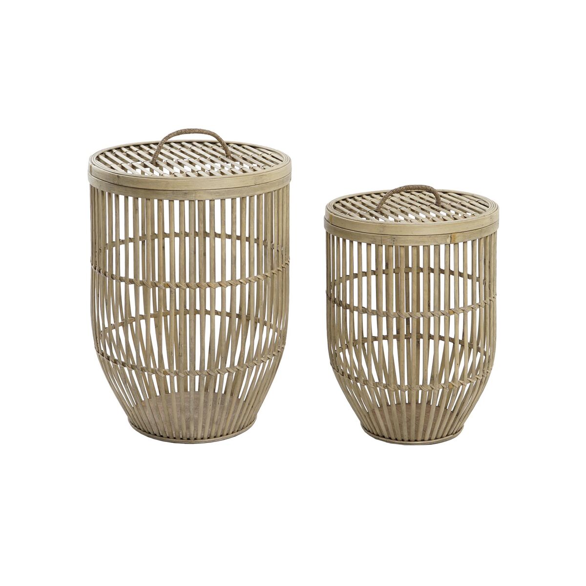 Korg - set DKD Home Decor Naturell Ljusbrun Bambu (2 Delar)
