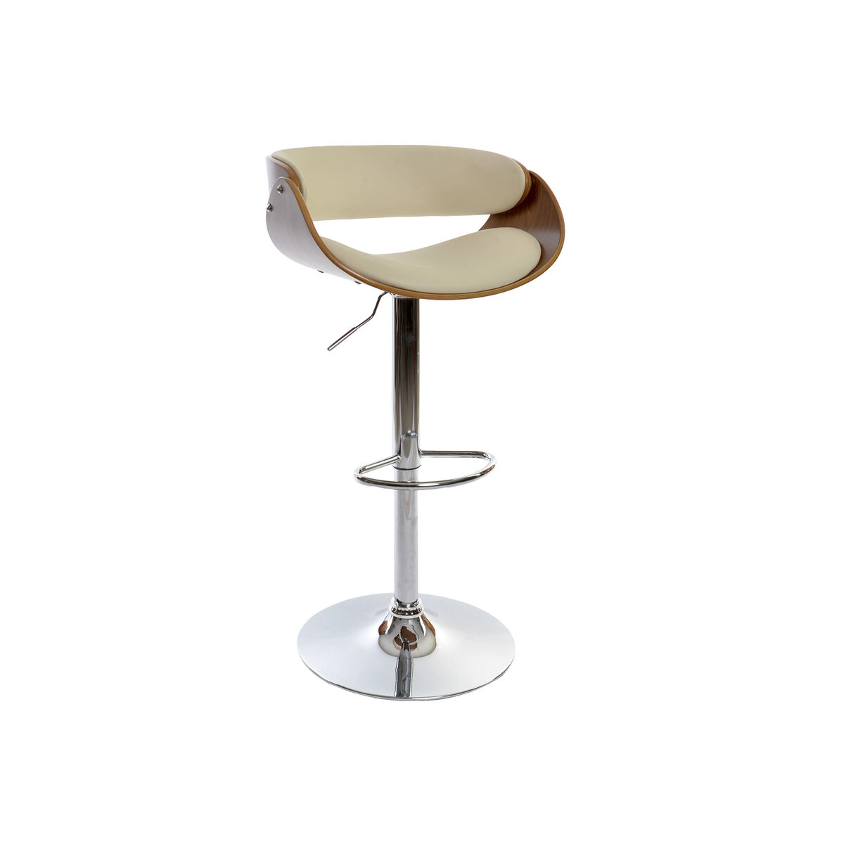 Sittpall DKD Home Decor Brun Kräm Valnöt 54 x 53 x 101,5 cm