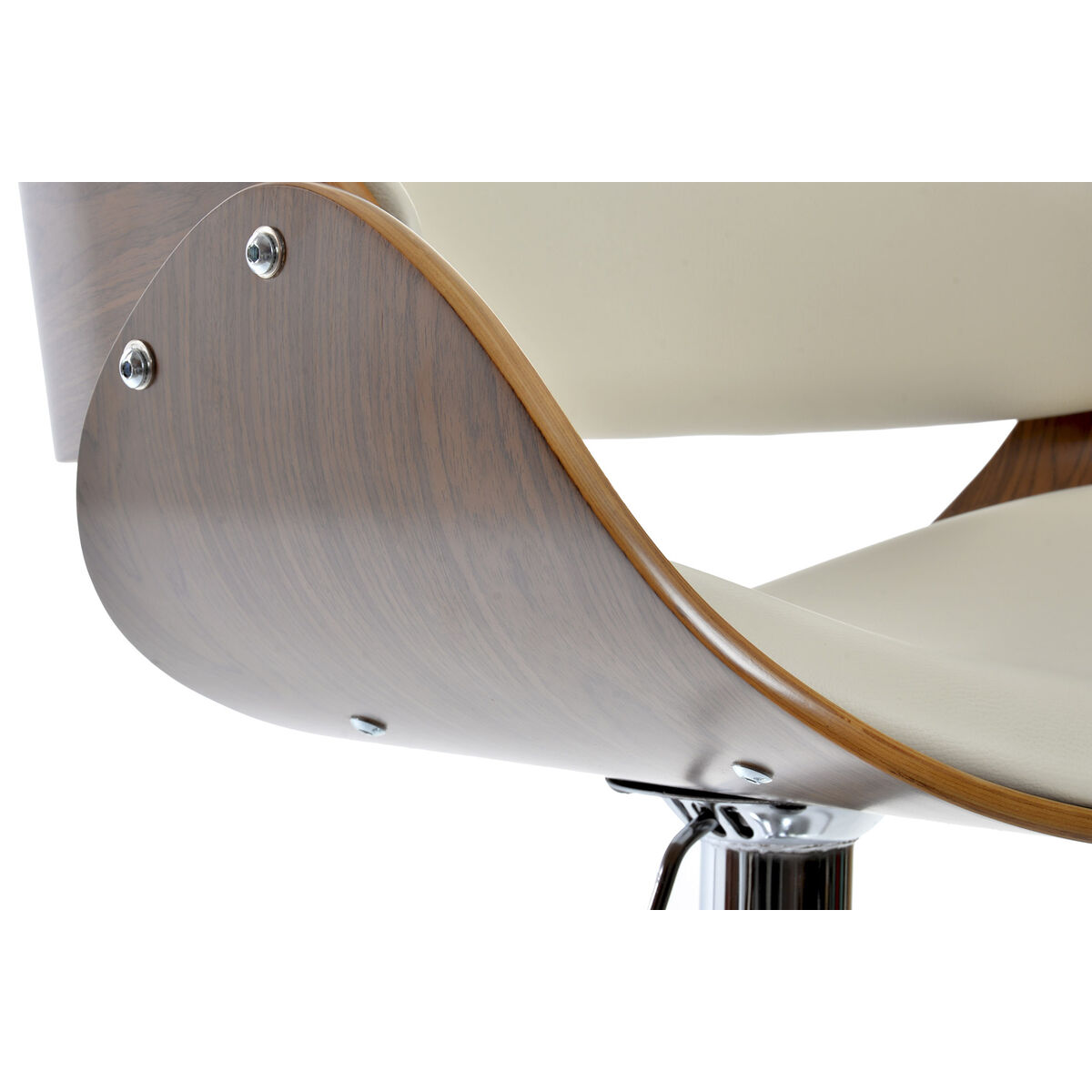 Sittpall DKD Home Decor Brun Kräm Valnöt 54 x 53 x 101,5 cm - 2