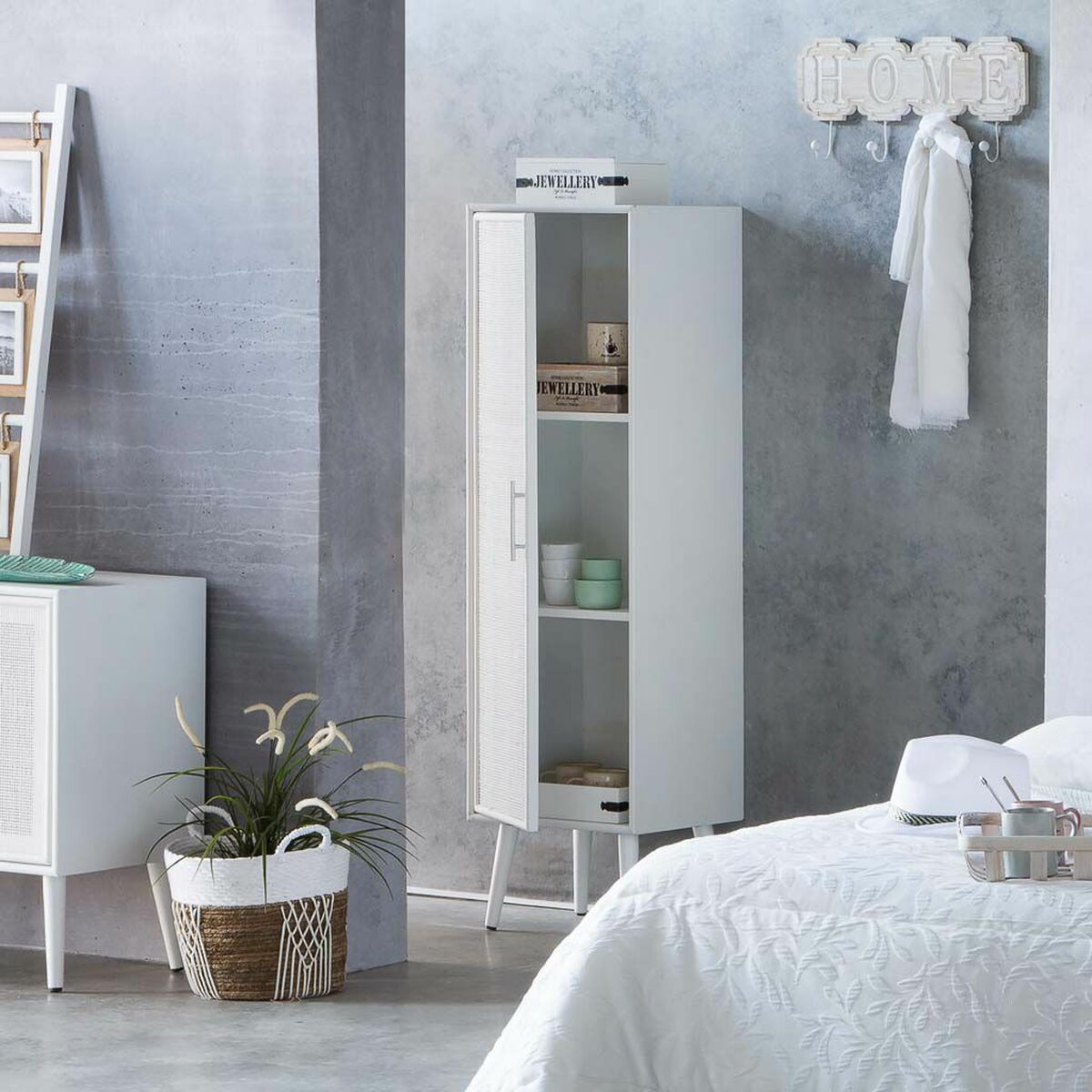 Skåp Alexandra House Living Silvrig white wedding Bambu Trä MDF 37 x 139 x 40 cm - 3