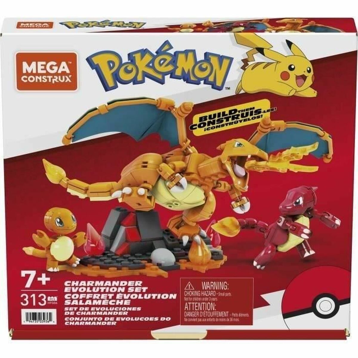Byggsats Megablocks Charmander Charmilion Charizard Pokémon 300 Delar - 2