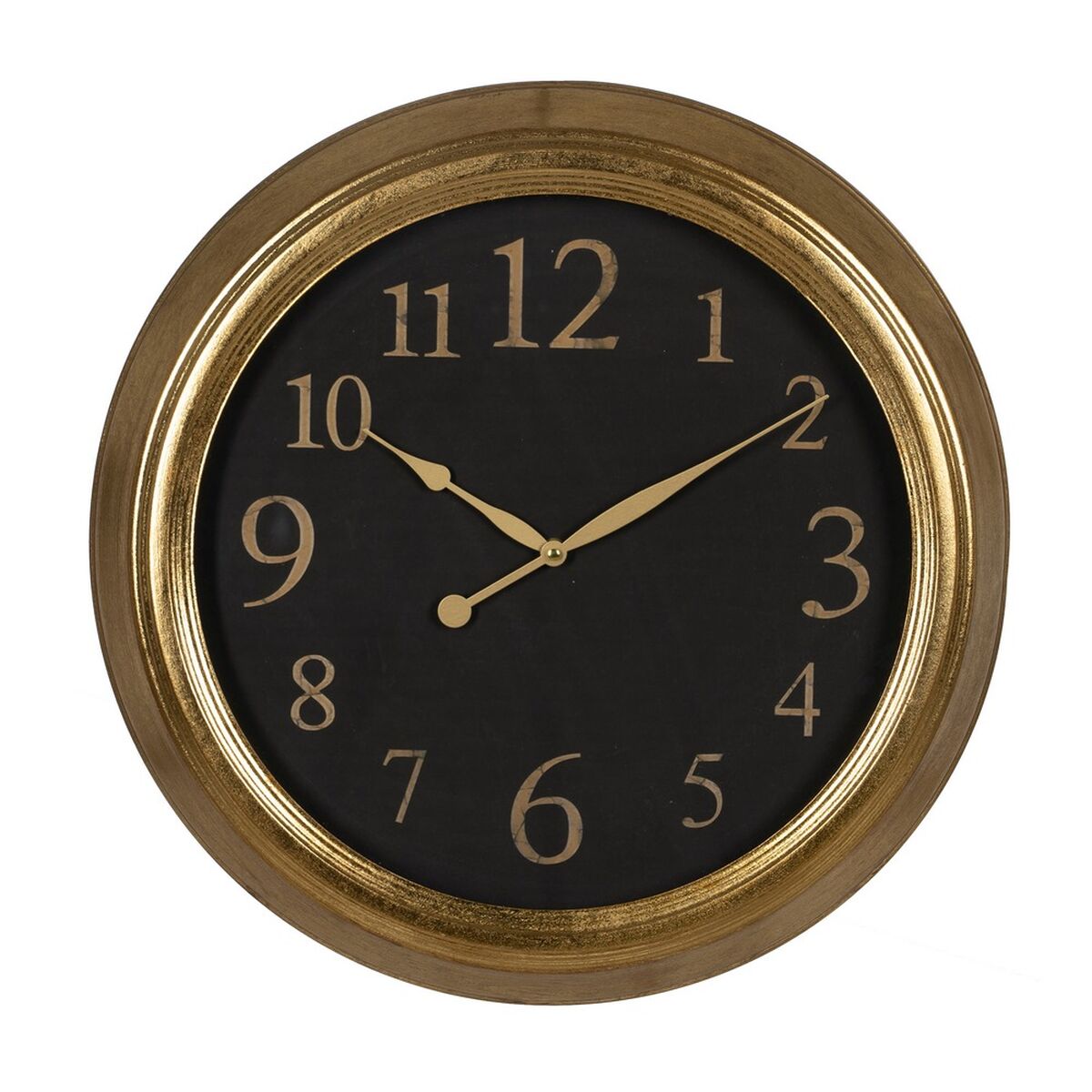 Väggklocka Svart Gyllene PVC Glas Järn Trä MDF 47 x 5,5 x 47 cm