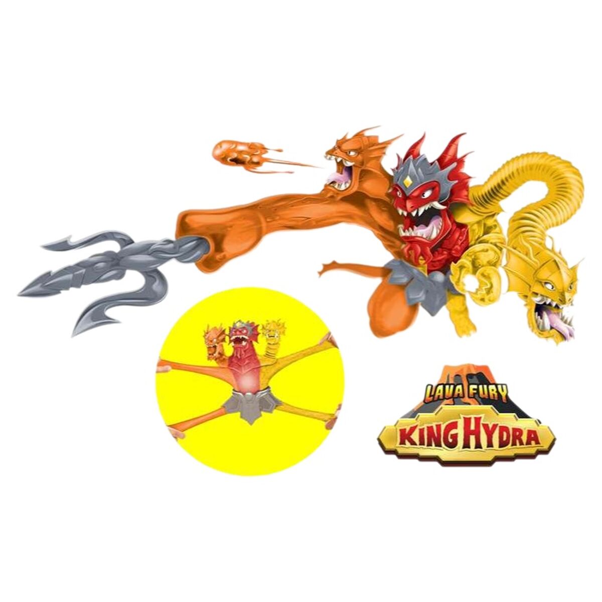 Actionfigurer Bandai Goo Jit Zu King Hydra Lava Fury - 2