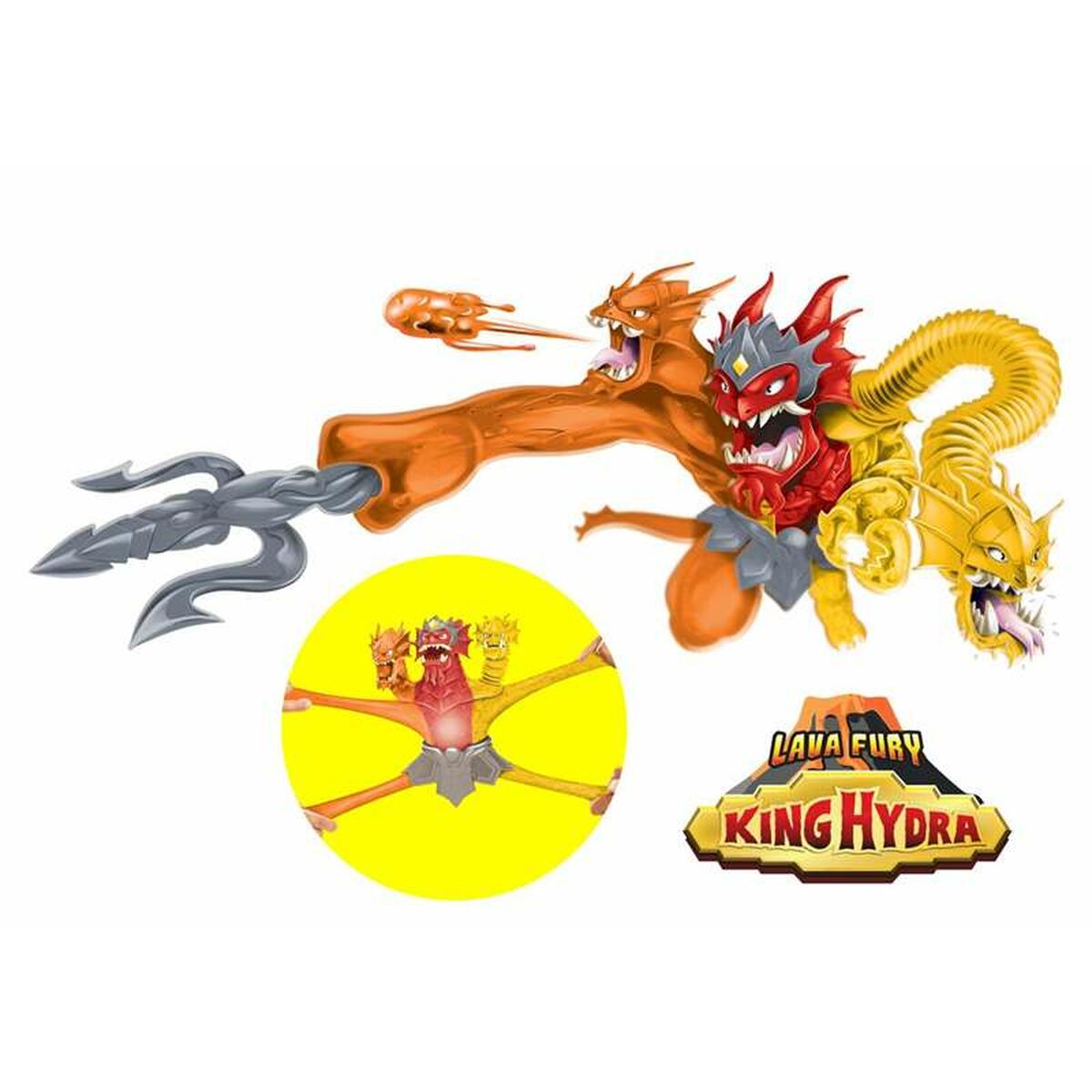 Actionfigurer Bandai Goo Jit Zu King Hydra Lava Fury