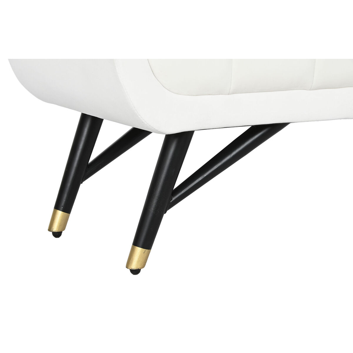 Sittpall Home ESPRIT Vit Svart 120 x 40 x 42 cm - 3