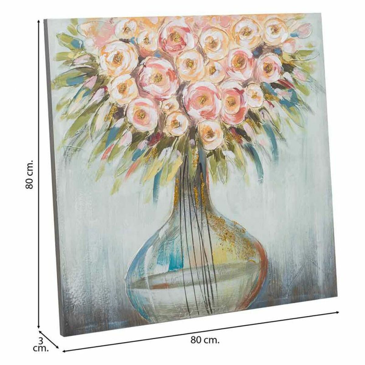 Tavla Alexandra House Living Kanvas Granträ 80 x 3 x 80 cm - 5