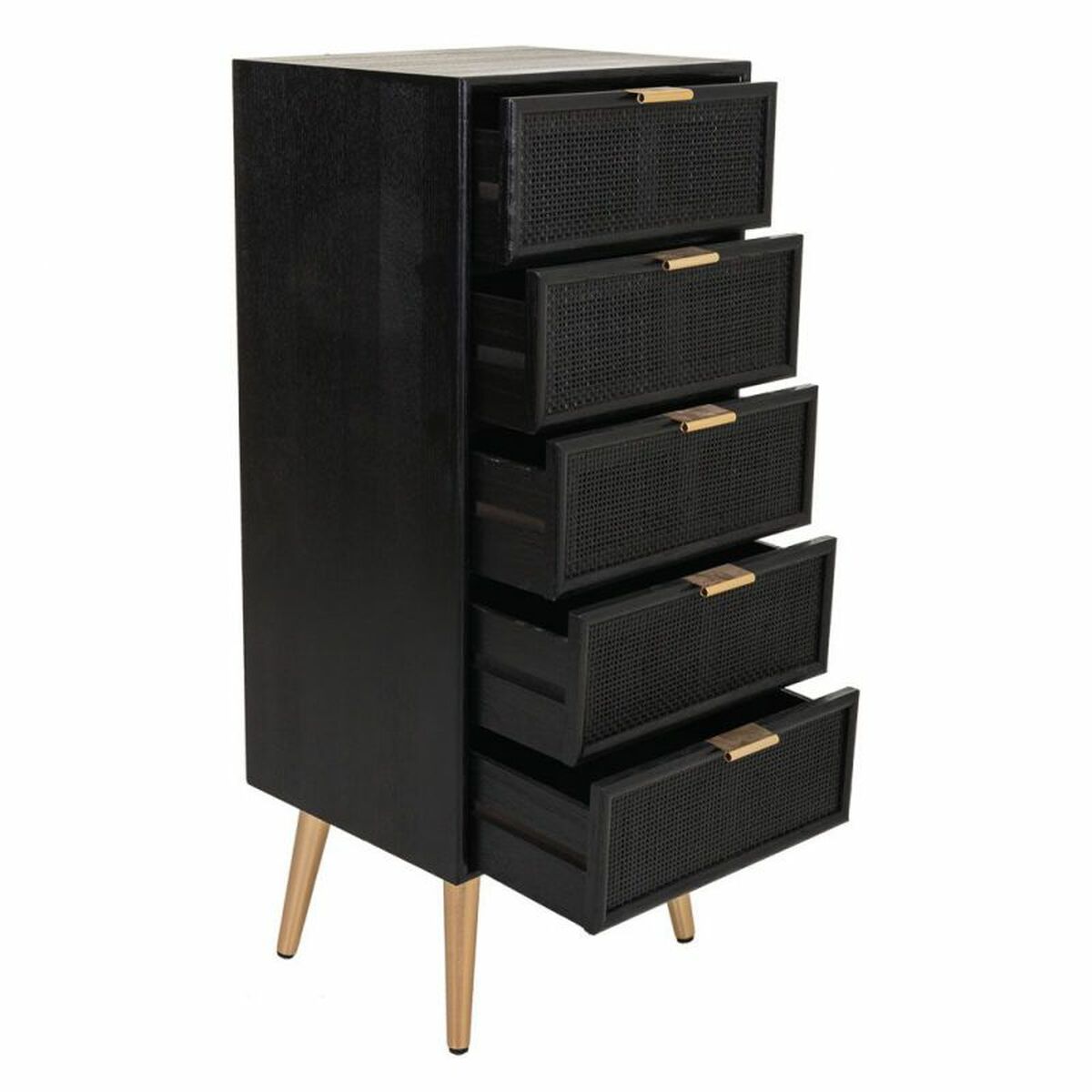 Byrå Alexandra House Living Svart Gyllene Trä MDF - 5
