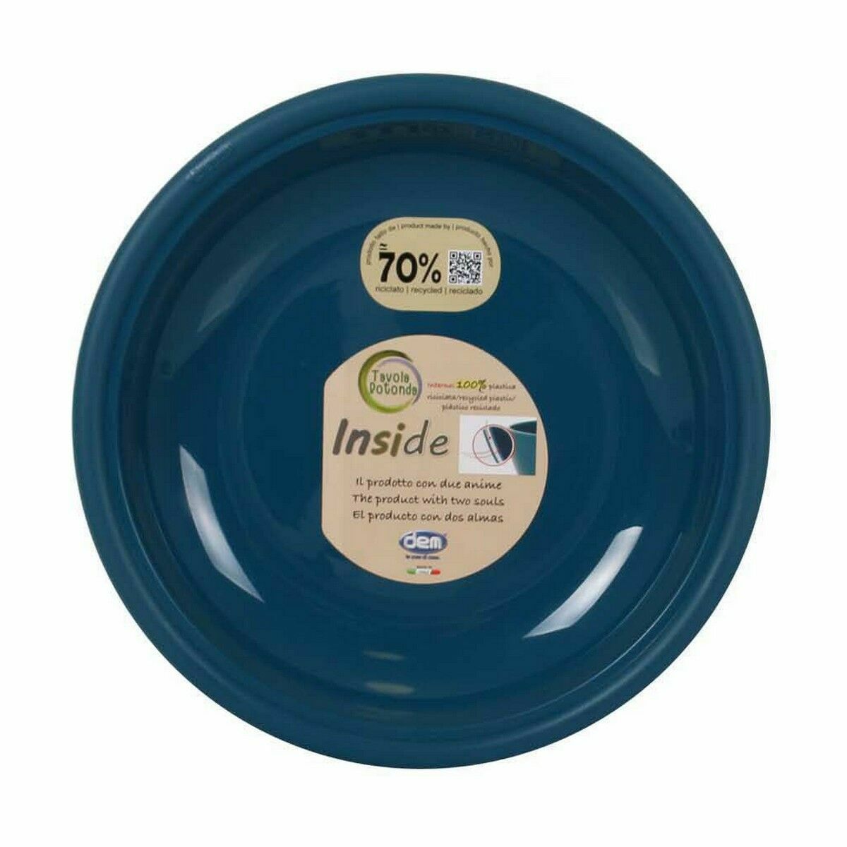 Platt skål Dem Inside Plast Ø 25 x 25 x 2 cm (36 antal) - 2