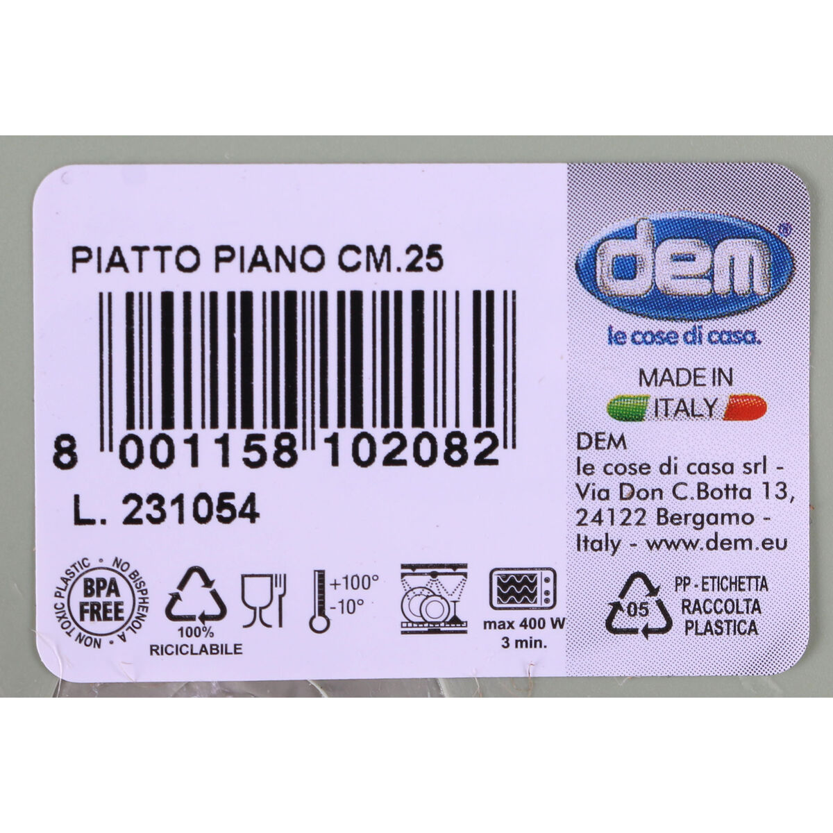 Platt skål Dem Inside Plast Ø 25 x 25 x 2 cm (36 antal) - 7