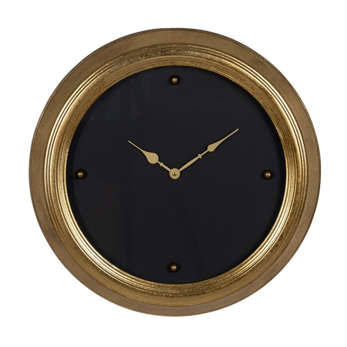 Väggklocka Svart Gyllene PVC Glas Järn Trä MDF 46 x 6 x 46 cm