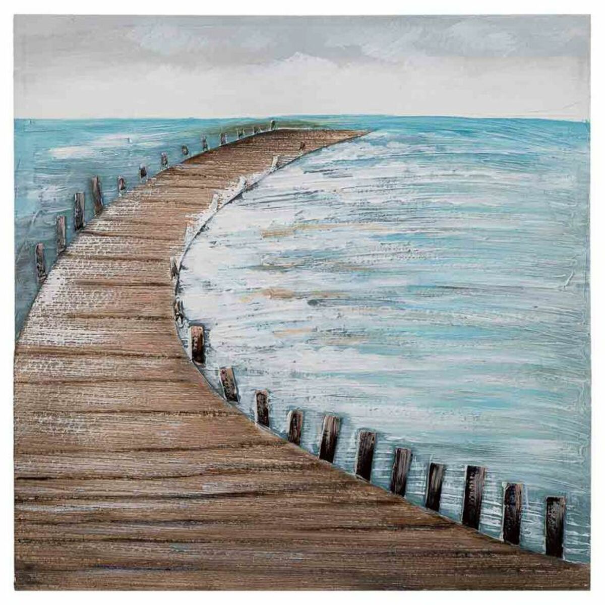 Tavla Alexandra House Living Nature Kanvas Granträ 80 x 3 x 80 cm - 4