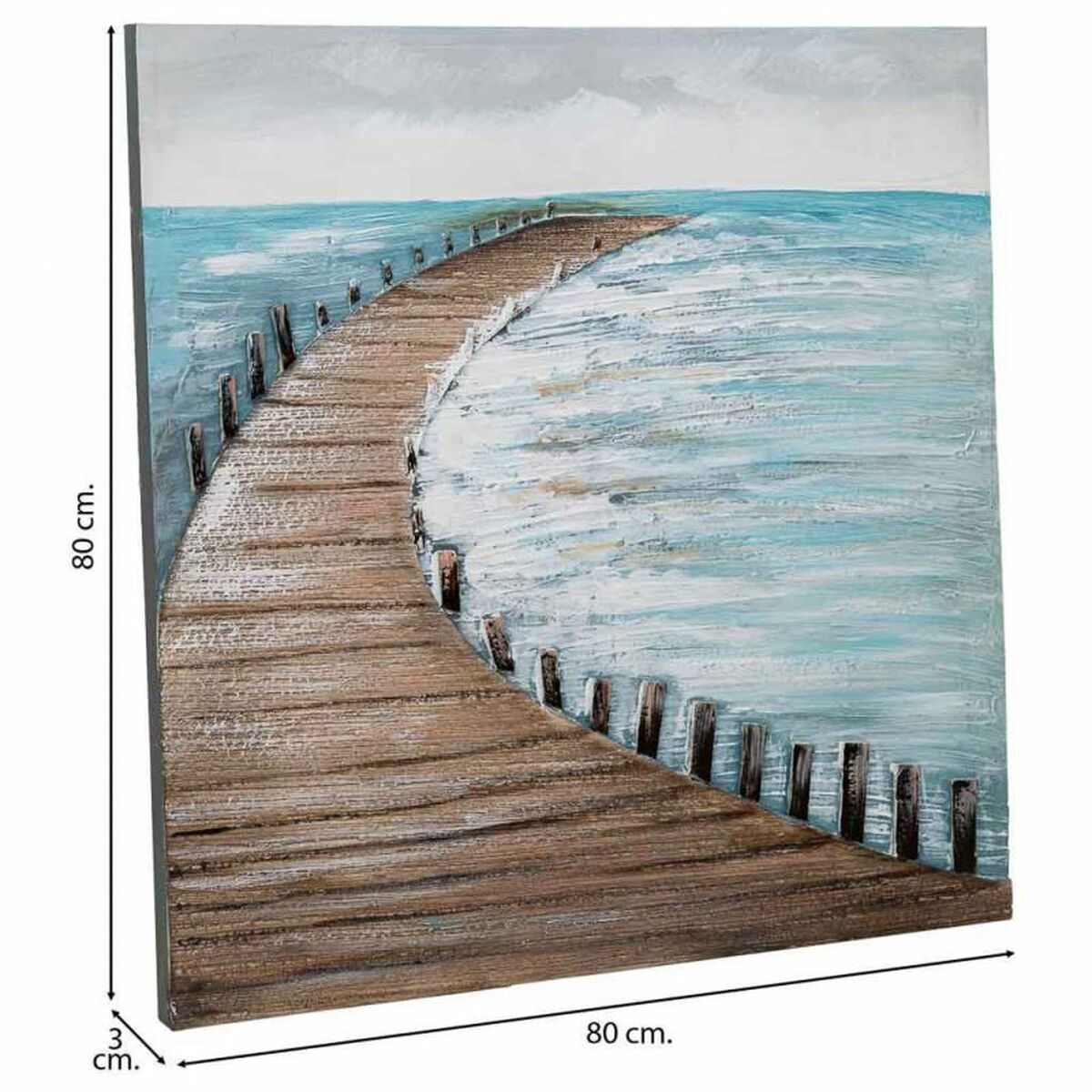 Tavla Alexandra House Living Nature Kanvas Granträ 80 x 3 x 80 cm - 5