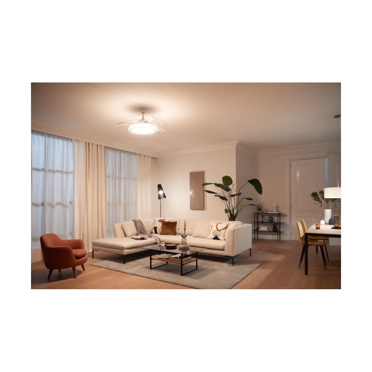 Takfläkt med belysning Philips Atlas Vit 35 W 28 W 4500 Lm - 2