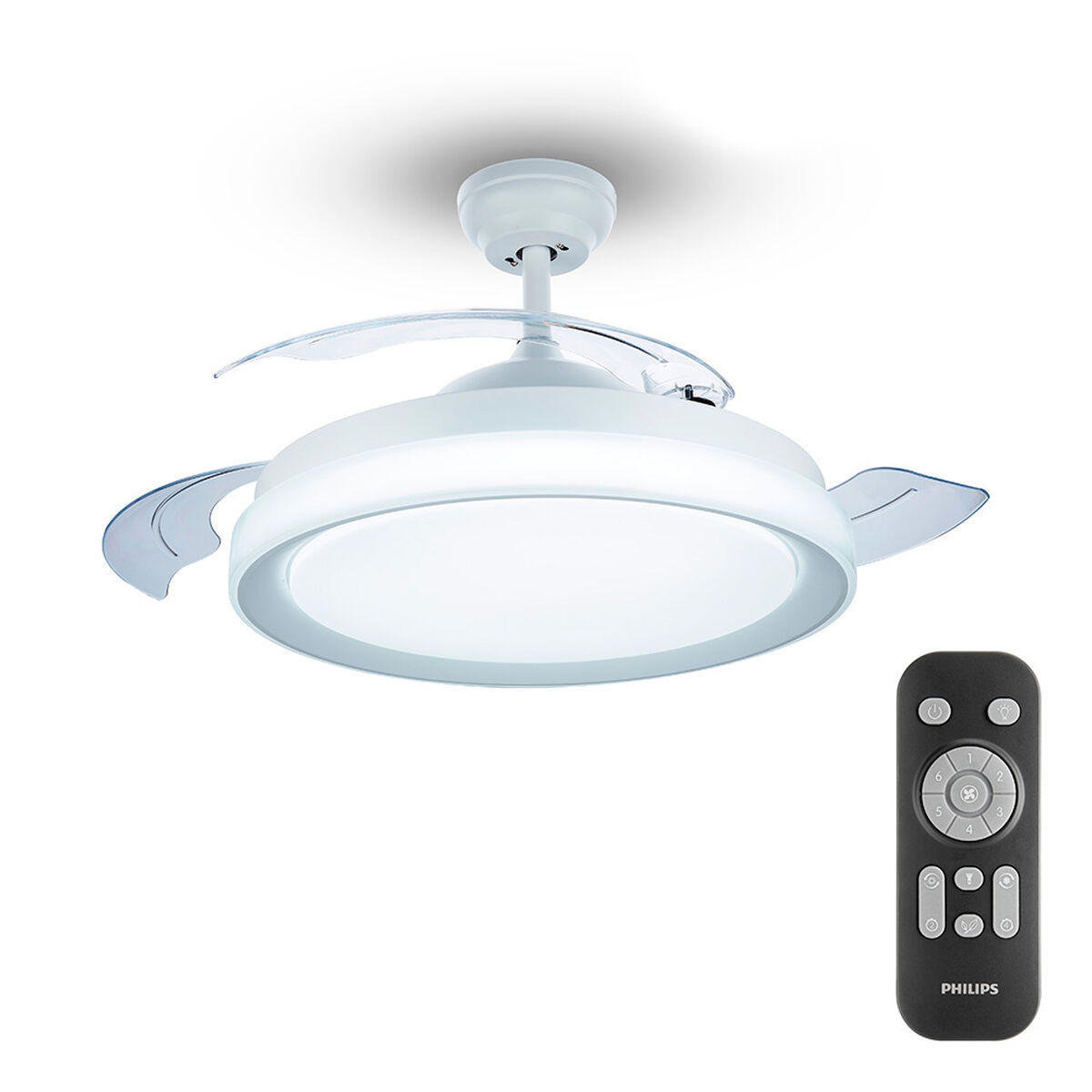 Takfläkt med belysning Philips Atlas Vit 35 W 28 W 4500 Lm - 5