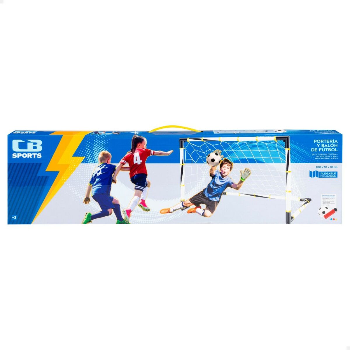 Fotbollsmål Colorbaby Hopfällbar 100 x 70 x 70 cm (2 antal) - 2