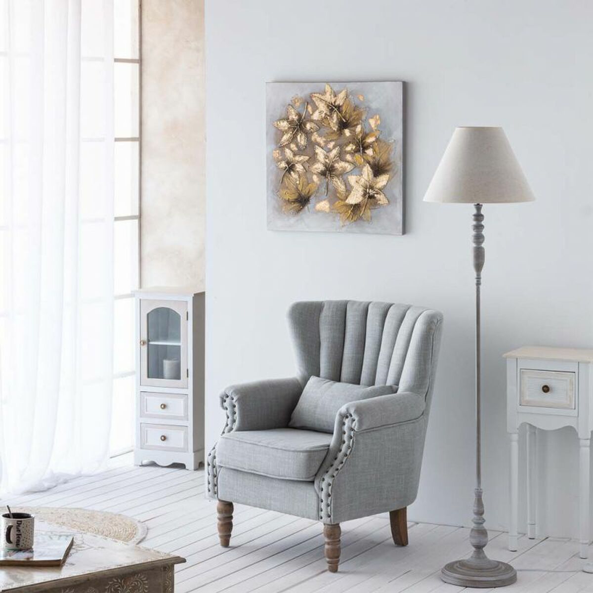Tavla Alexandra House Living Nature Kanvas Granträ 60 x 3 x 60 cm - 4