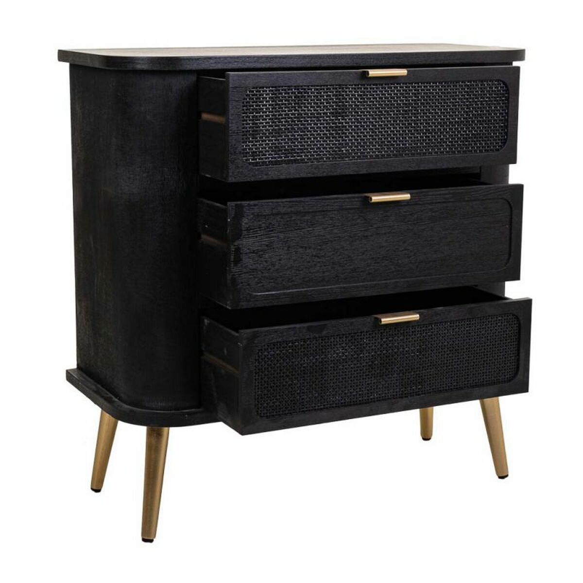 Kommod Alexandra House Living Svart Trä MDF 35 x 81 x 80 cm - 5