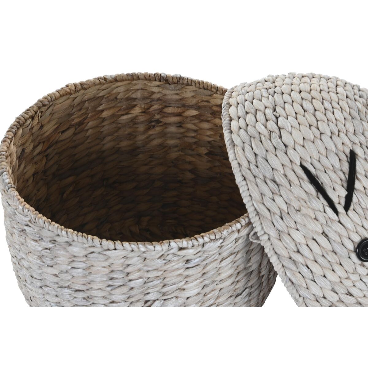 Tvättkorg DKD Home Decor Vit Mus Barn Fibrer (38 x 38 x 54 cm) - 8