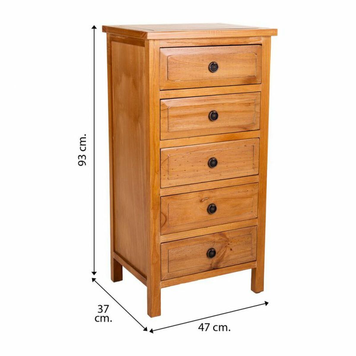 Byrå Alexandra House Living Brun furuträ Trä MDF 93 x 37 x 47 cm - 7