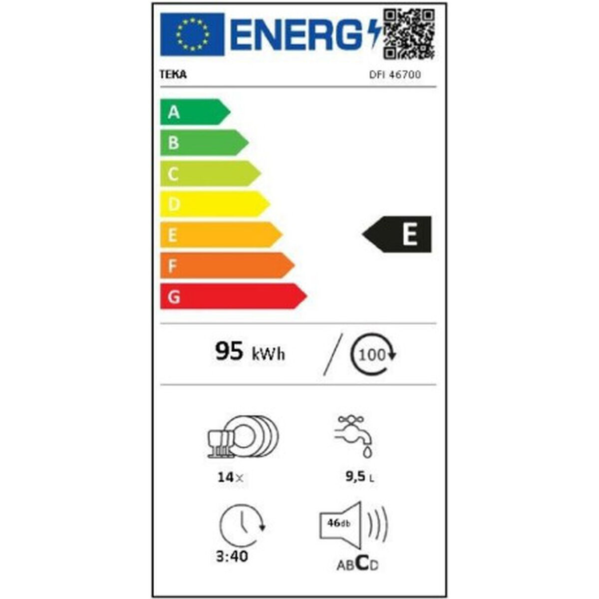 Diskmaskin Teka DFI46710 60 cm Vit Integrerbar - 3