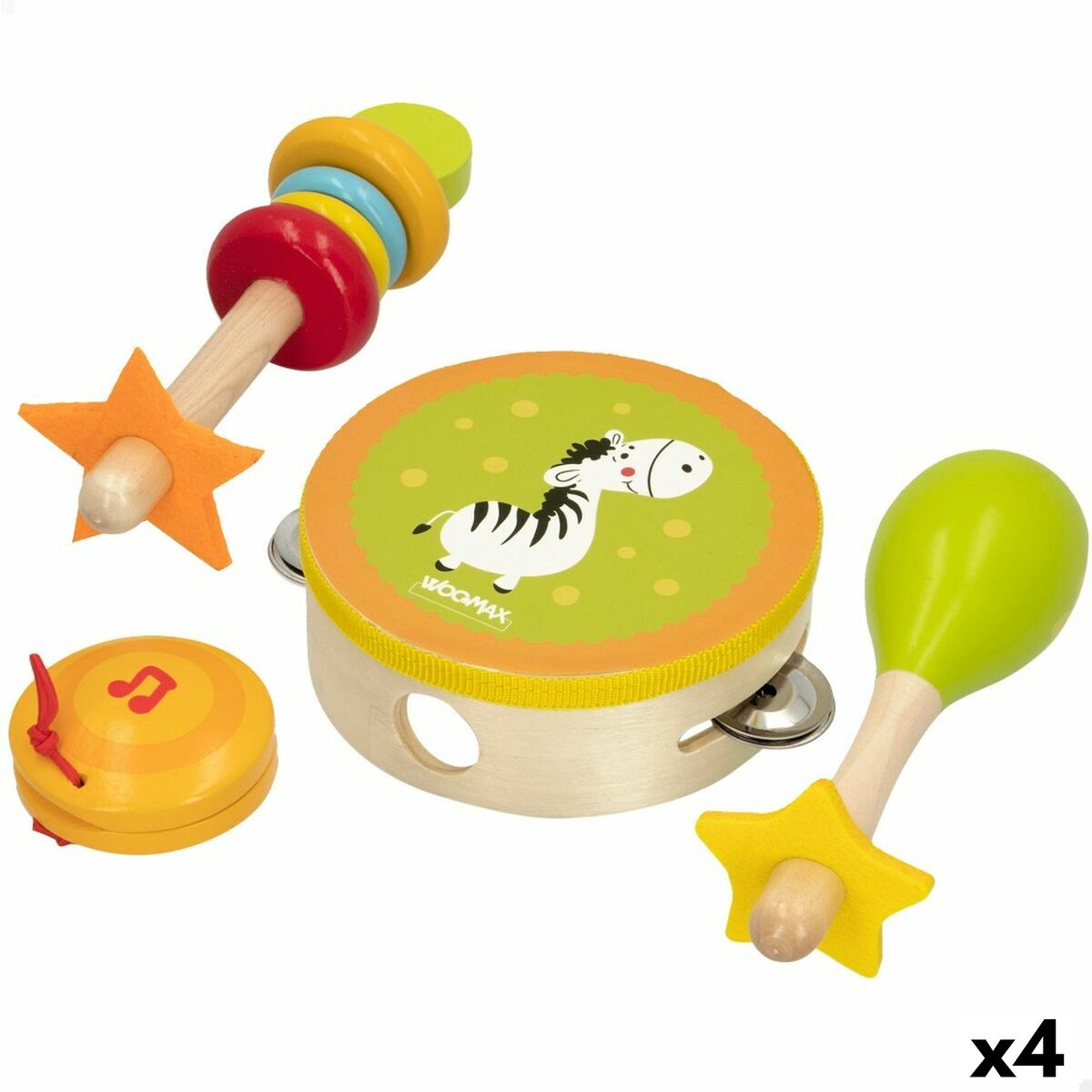 Leksak musikinstrument set Woomax Trä 14,5 x 4,5 x 14,5 cm (4 antal) - 5