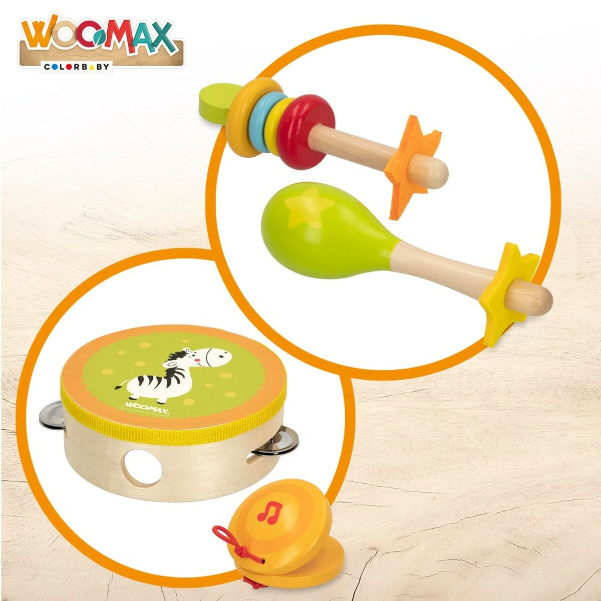 Leksak musikinstrument set Woomax Trä 14,5 x 4,5 x 14,5 cm (4 antal) - 3