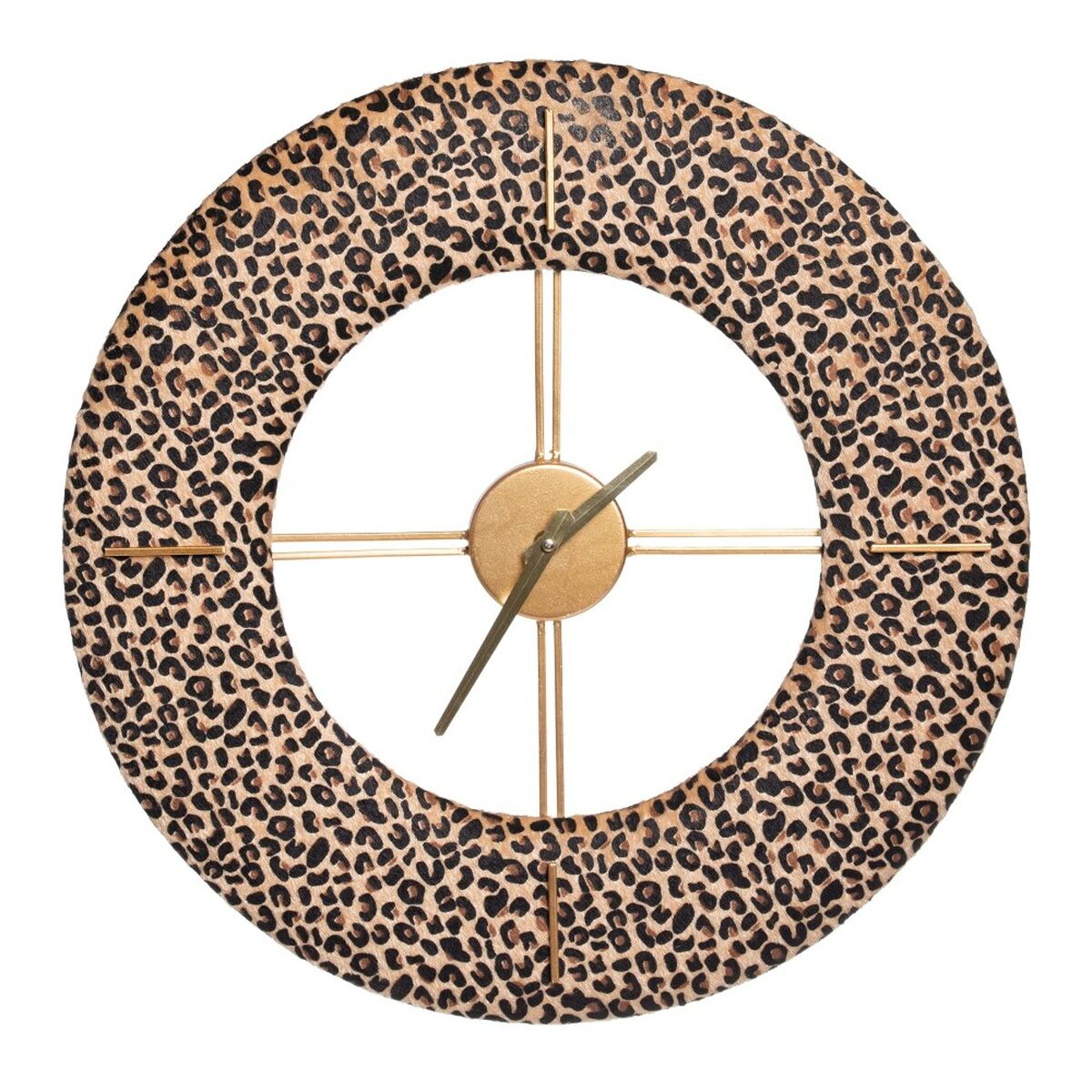 Väggklocka 48 x 3,5 x 48 cm Syntetmaterial Metall Leopard