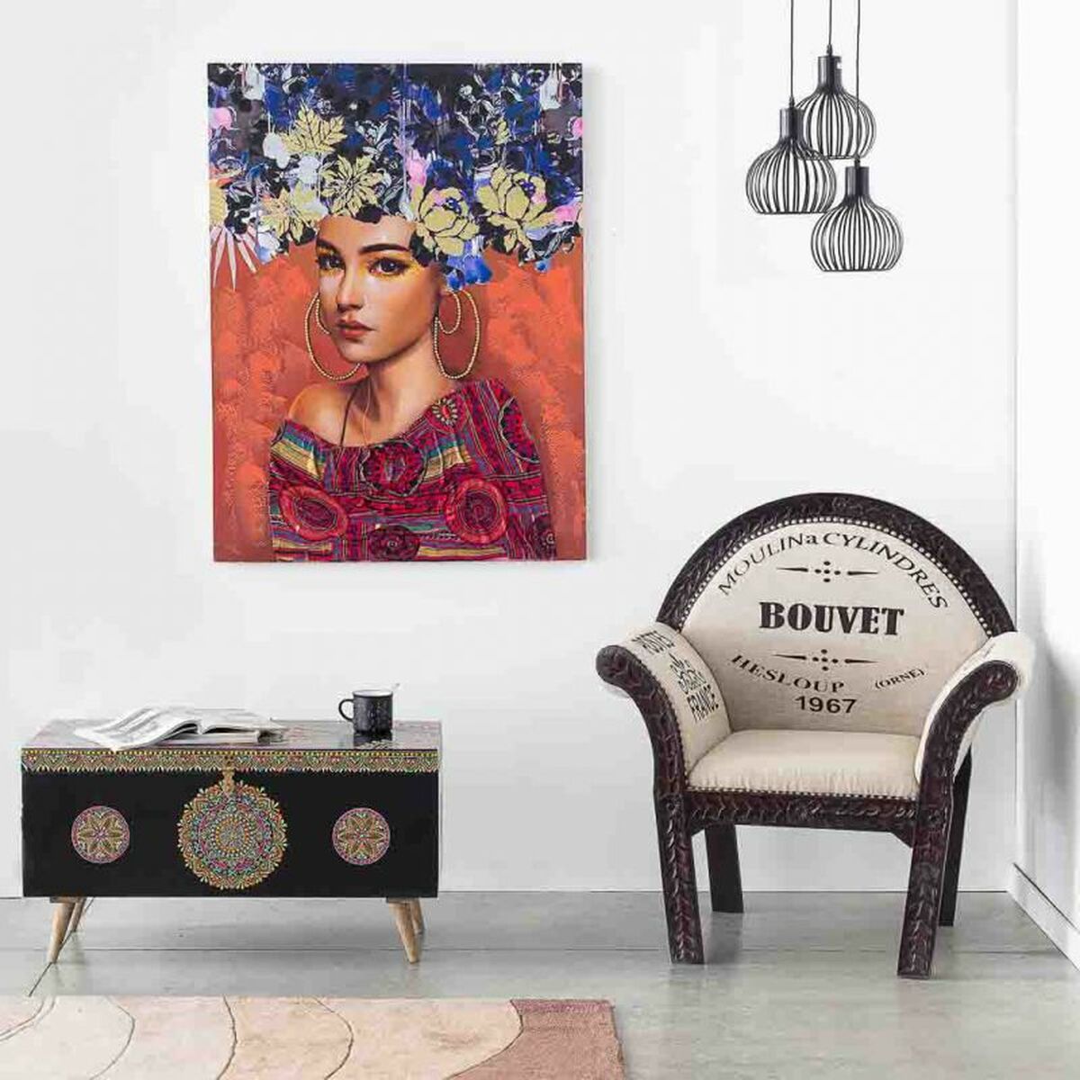 Tavla Alexandra House Living Kanvas Granträ 120 x 3 x 90 cm - 3