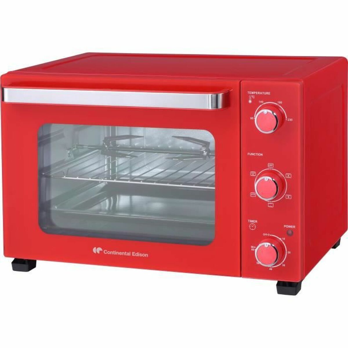 Elektrisk Mini-ugn Continental Edison CEMF35R Röd 35 L - 4