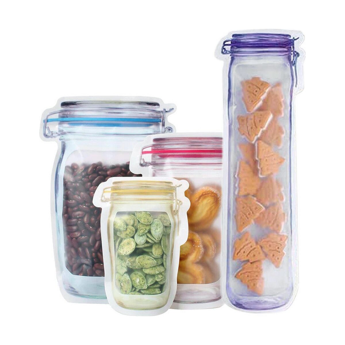 Set med återanvändningsbara livsmedelspåsar 4 Delar 10,5 x 32 x 6 cm (36 antal) - 4