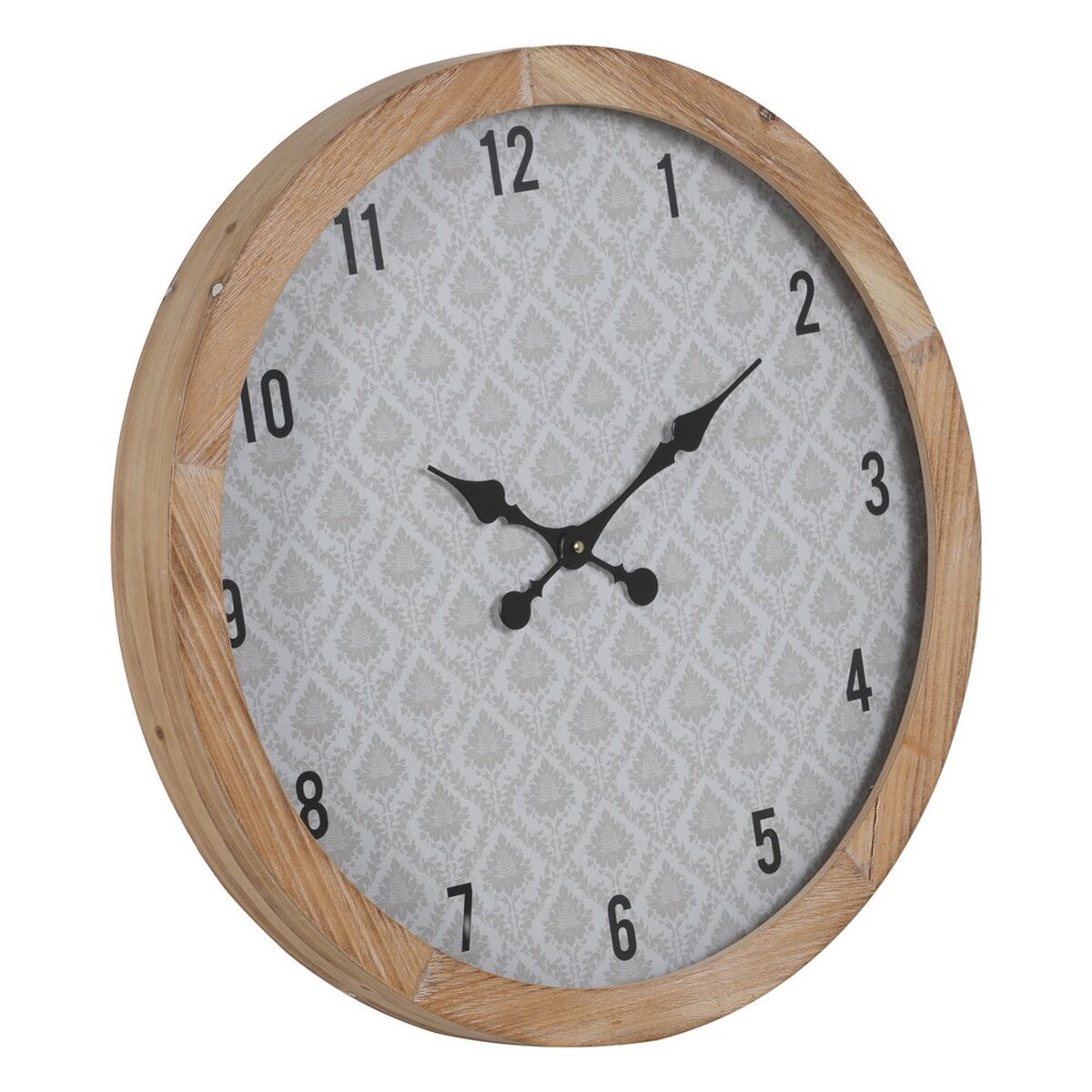 Väggklocka Vit Naturell Trä Glas 60 x 60 x 6,5 cm - 8